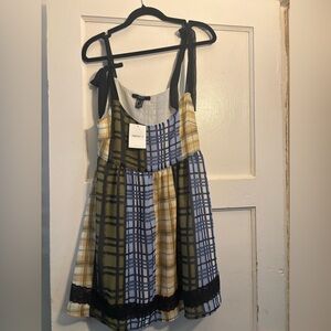 Forever 21 women Checkered Dress - Blue, Green, and Yellow NWT